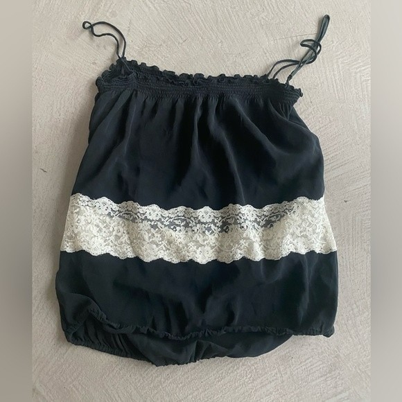 Dolce & Gabbana 00s Silk Lace Camisole strappy tube Chiffon Top whimsygoth S - Picture 2 of 15